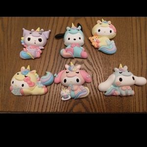 Hello Kitty and Friends Pastel Unicorn Magnets Full Set of 6 w/exclusive/chaser